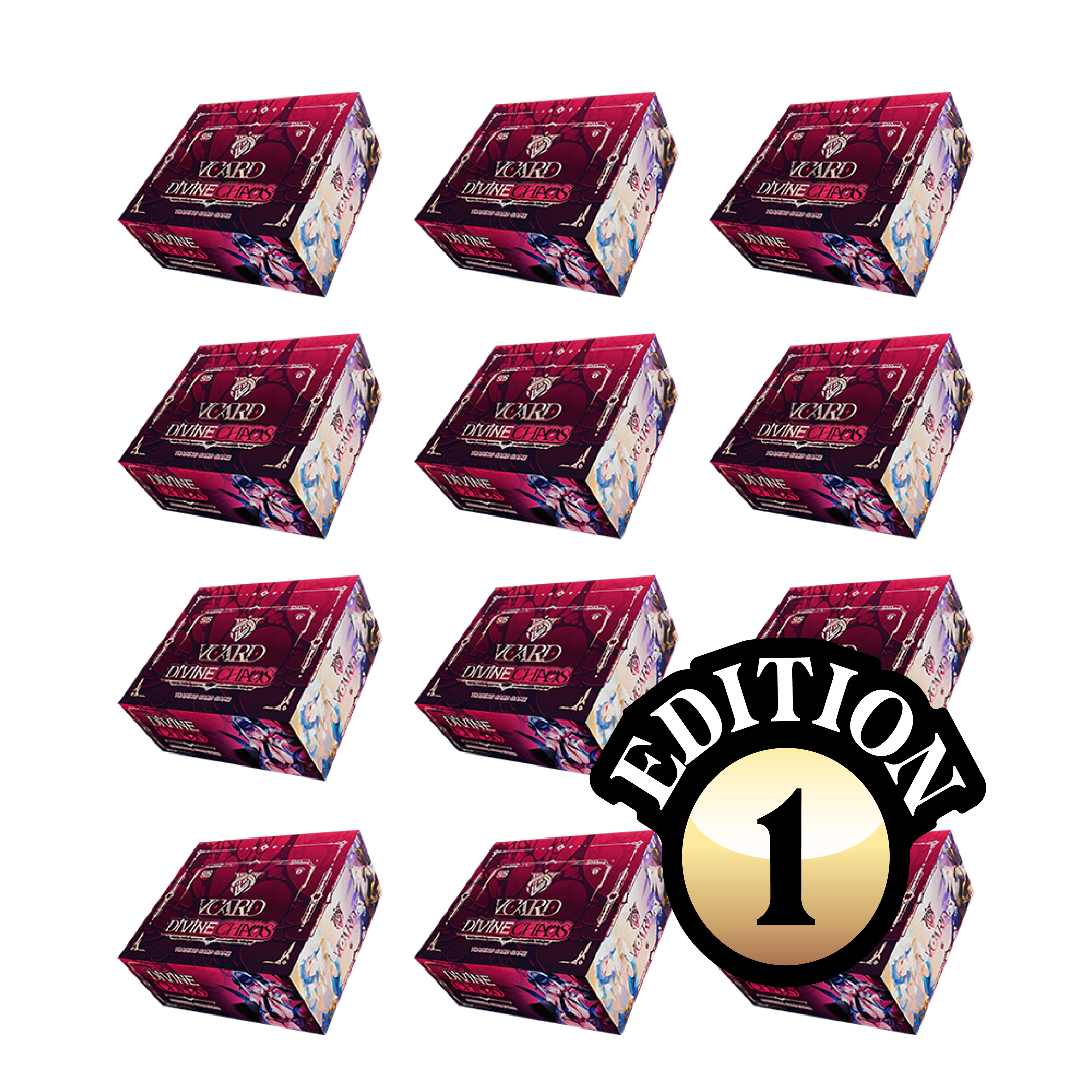 VCard Set 3: Divine Chaos First Edition Booster Box Master Case (12 Booster Boxes) - Gamer Supps
