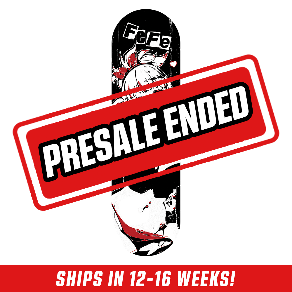 Natural wood skate deck with a black "GAMERSUPPS" logo in stylized block letters down the center