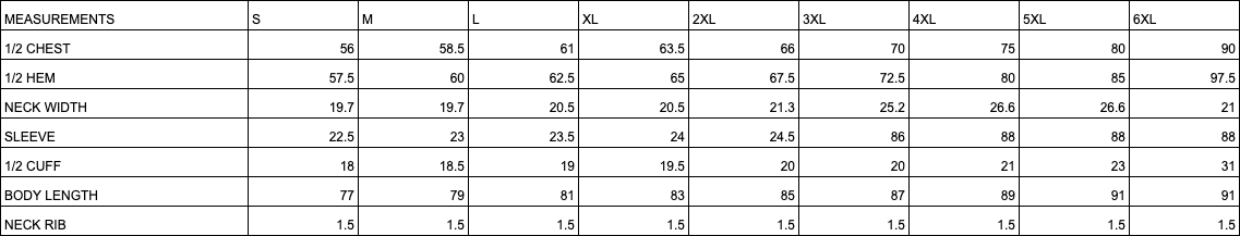 Size Chart