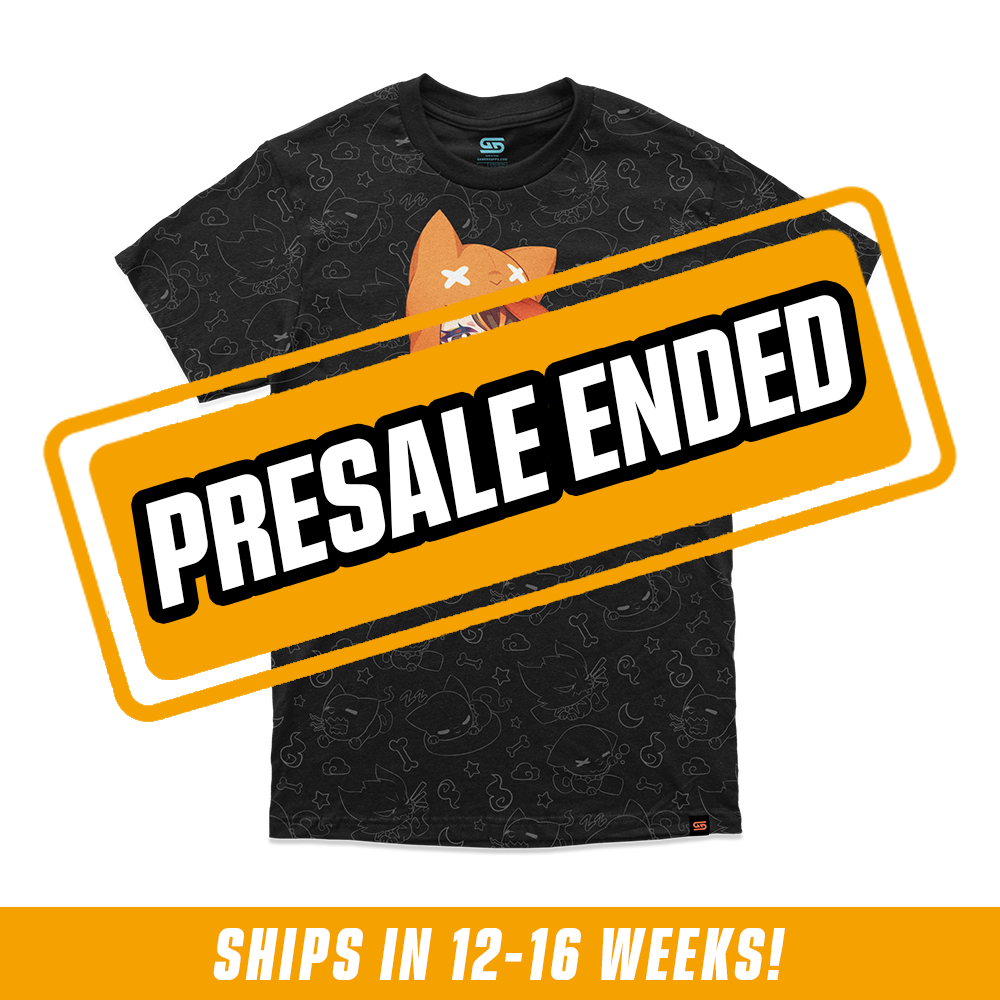 T-shirt sizing chart showing chest and hem measurements from size S to 6XL in inches.