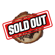 Round wooden coaster with natural bark edge and dark abstract tribal pattern etched on light wood grain surface.