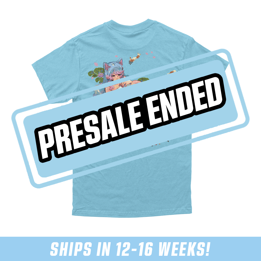 Black t-shirt sizing chart showing measurements for chest, hem, sleeve, length, cuff, and shoulder from S to 6XL.