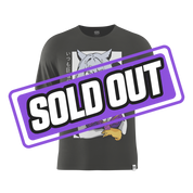 Plain black short-sleeve t-shirt shown from the back in a 6XL size with a crew neckline.