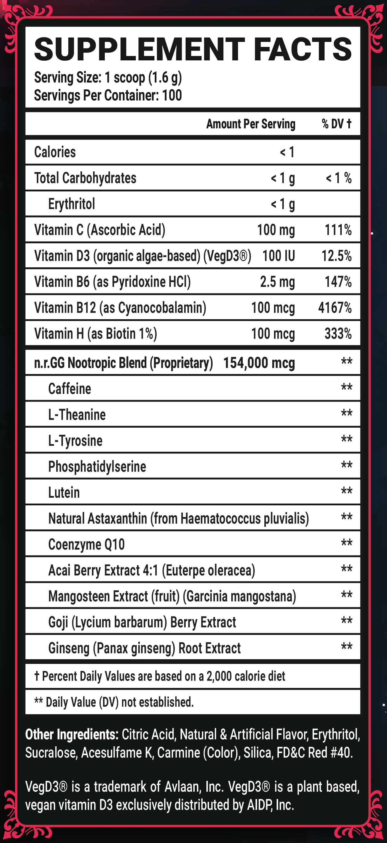 Crimson Moonburst by LordAethelstan - 100 Servings Nutrition Chart