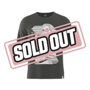 Solid black short-sleeve shirt with a crew neck shown from the back in a 6XL size.