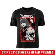 Plain black short-sleeve t-shirt shown from the back with a crew neckline in 6XL size.