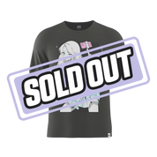 Solid black short-sleeve shirt with a crew neckline, shown from the back in a 6XL size.