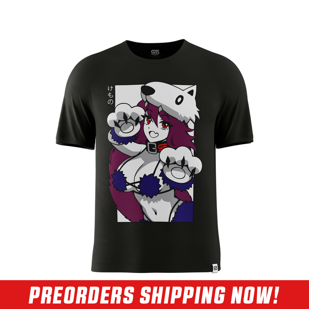 Solid black short-sleeve t-shirt in 6XL size shown from the back with a round neckline.