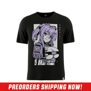 Black short-sleeve crewneck shirt shown from the back in size 6XL with no visible design or logos.