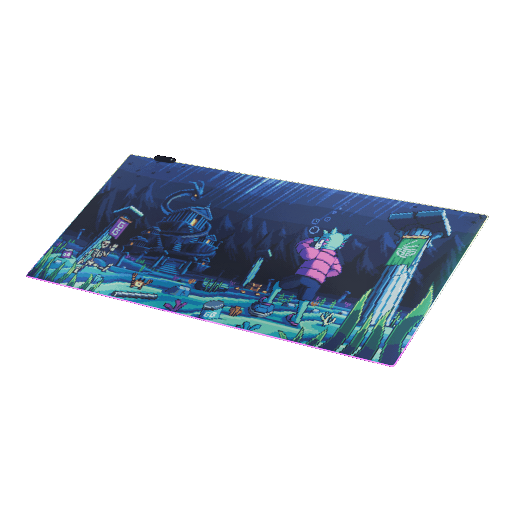 PIXEL CUPS x BigPuffer: Leviathan's Crossing RGB Mouse Pad - Gamer Supps