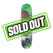 Natural wood grain skateboard deck with a smooth, unpainted surface and rounded edges.