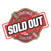 Red and gold firefighter emblem patch featuring an anime-style character with blue hair and Japanese text.