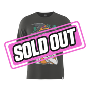 Plain black short-sleeve t-shirt shown from the back in a loose 6XL fit.