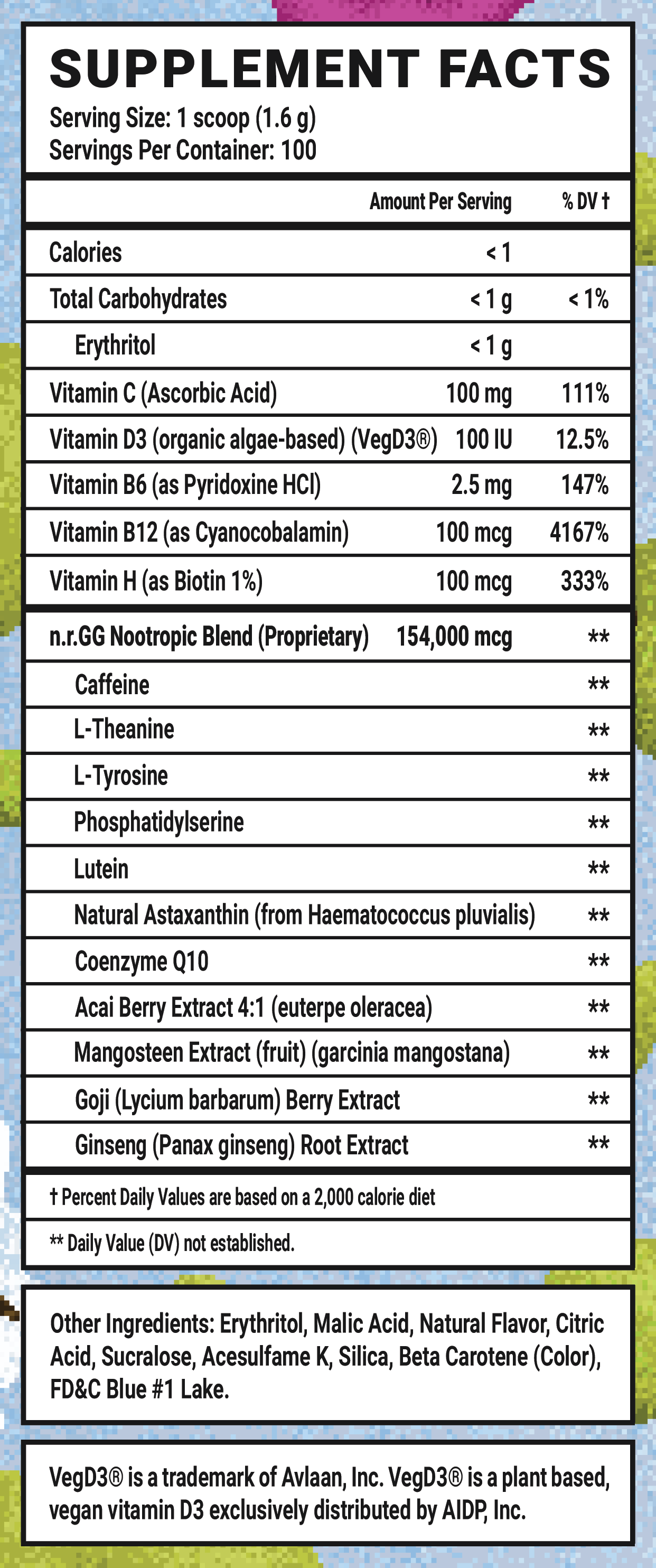Sodapressed Despear - 100 Servings Nutrition Chart