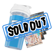 Clear plastic shaker bottle with a white lid and a bold black stylized "GD" logo on the side