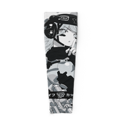Black and gray camo gaming sleeve with anime-style character art and tactical design elements in 2XL size.