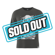 Solid black short-sleeve Tectone shirt in 6XL size shown from the back with a smooth, plain fabric.