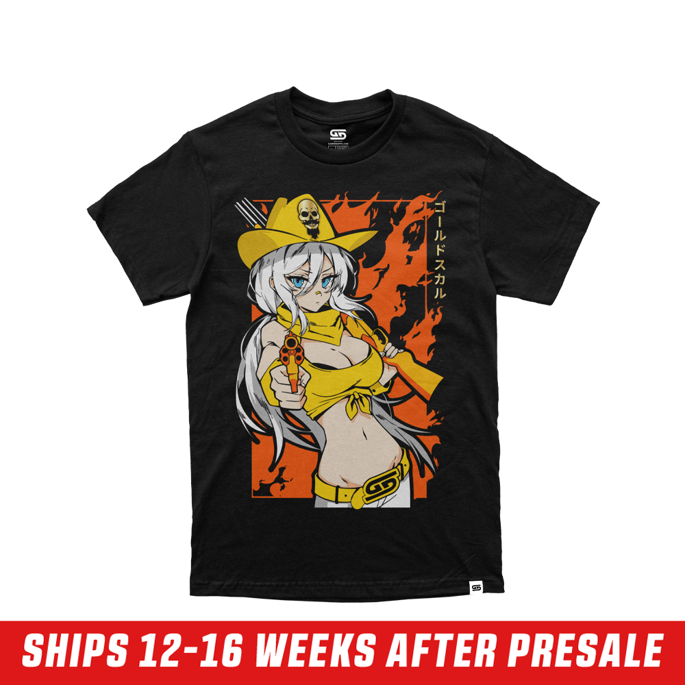 Black oversized short-sleeve cotton shirt shown from the back in size 6XL.